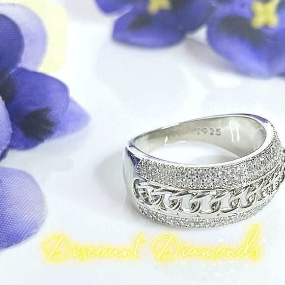 2 Ct. Clear White Baguette Diamond Cocktail Ring on 925 Sterling Silver  - Picture 4 of 7